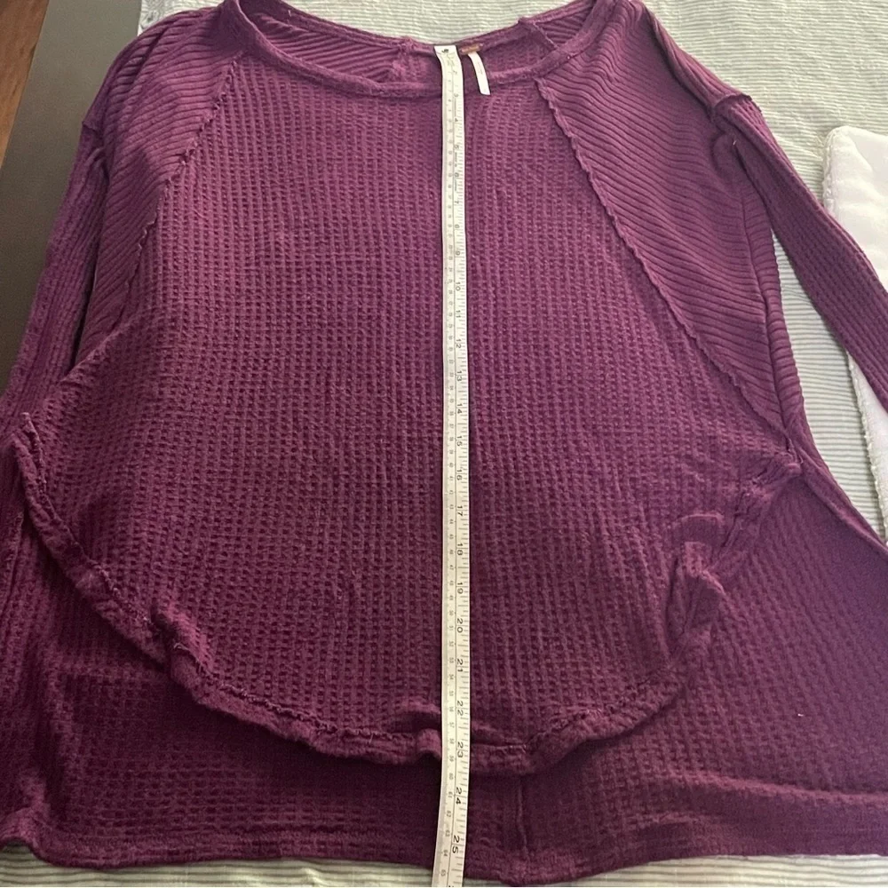 Free People Ventura Thermal Top Shirt Pullover Purple Violet Size XSmall